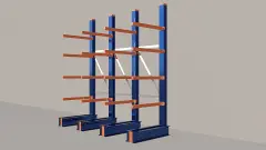 Cantilever Rack 5000H x 3000W x 1200D c/w Base + 4 Levels