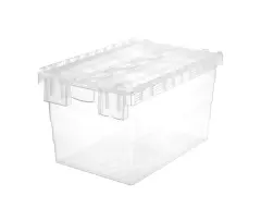 Attached Lid Containers 75L 600d x 400w x 416h Transparent