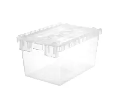 Attached Lid Containers 58L 600d x 400w x 320h Transparent